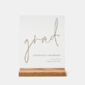 Afstudeerder Gold Script Afstuderen Gift Keepsake Acryl Bord (Voorkant)