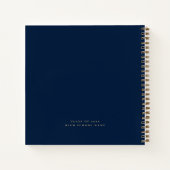 Afstudeerder Gold Script Navy Afstuderen Gastenboe Notitieboek (Achterkant)