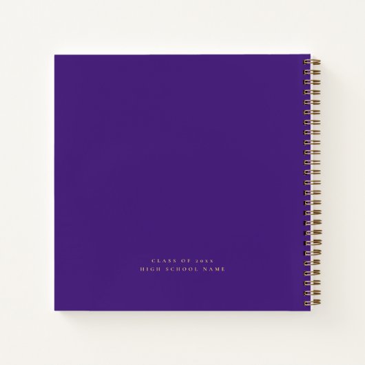 Afstudeerder Gold Script Paarse Afstuderen Gastenb Notitieboek (Achterkant)