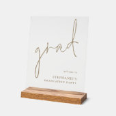 Afstudeerder Gold Script Welkom bij Graduation Par Acryl Bord (Hoek)