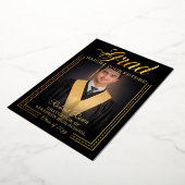 Afstudeerder. Gouden aanraking Verheldert uw toeko Folie Uitnodiging (Gedraaid)