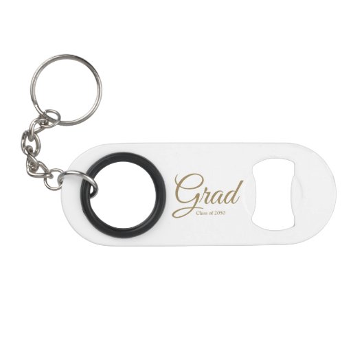 Afstudeerder gouden script klasse jaar elegant afs mini flessenopener (Voorkant (Horizontaal))