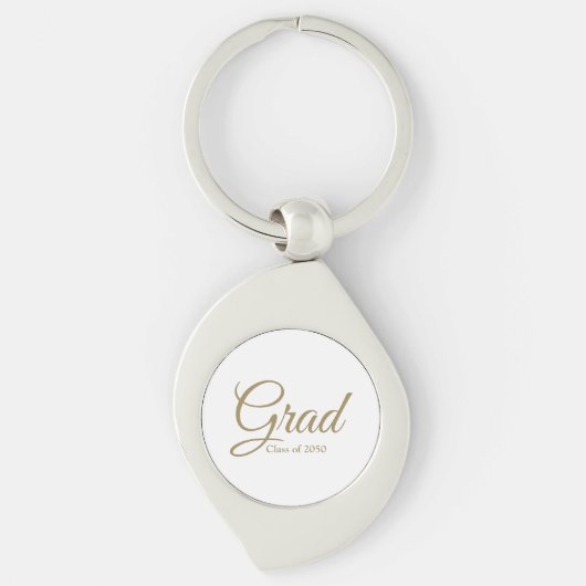 Afstudeerder gouden script klasse jaar elegant afs sleutelhanger (Voorkant)