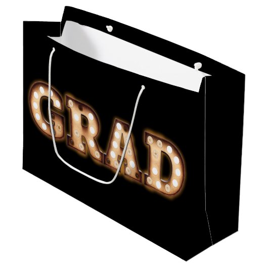 Afstudeerder Graduation Party Gift Retro Class Groot Cadeauzakje (Voorkant Gekanteld)