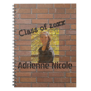 Afstudeerder Graffiti Foto van Brick Wall Notitieboek
