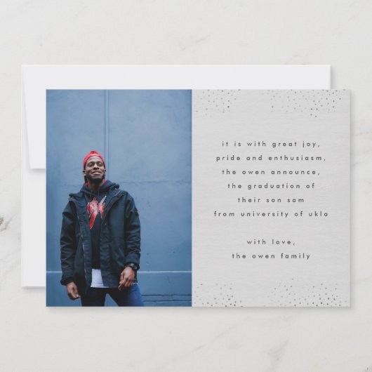 Afstudeerder Gray Modern twee foto voor het script Aankondiging (Achterkant)