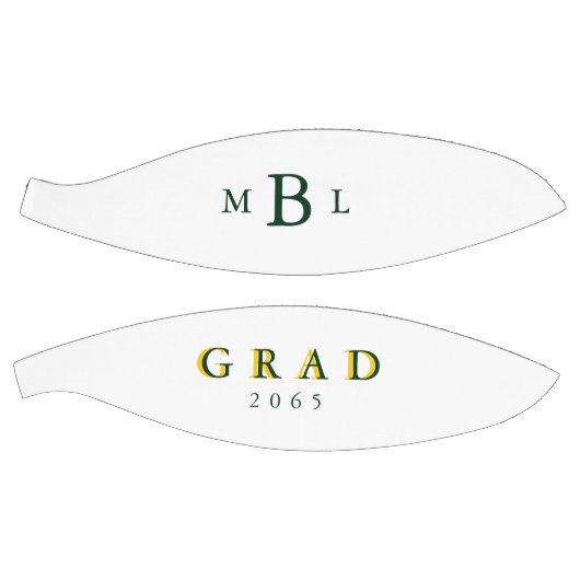 Afstudeerder Groen monogram en gouddatum Gift Bask Basketbal (Panelen)