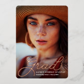 Afstudeerder in Folie Folie Uitnodiging (Voorkant)