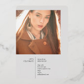 Afstudeerder in Folie Folie Uitnodiging (Achterkant)