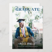 Afstudeerder in Pet en jurk foto Afstuderen aankon Kaart (Voorkant / Achterkant)