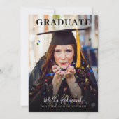 Afstudeerder in Pet en jurk foto Afstuderen aankon Kaart (Voorkant)