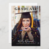 Afstudeerder in Pet en jurk foto Afstuderen aankon Kaart (Voorkant / Achterkant)