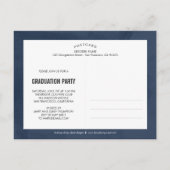 AFSTUDEERDER INITIAAL BEWERKBARE KLEUR AFSTUDEREN  UITNODIGING BRIEFKAART (Achterkant)