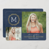 Afstudeerder Initiaal EDITABLE KLEUR Afstuderen Ca Kaart (Voorkant / Achterkant)