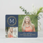 Afstudeerder Initiaal EDITABLE KLEUR Afstuderen Ca Kaart (Staand voorkant)