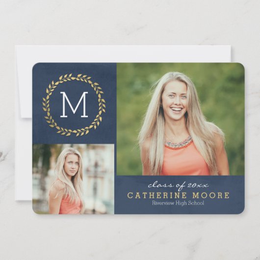 Afstudeerder Initiaal EDITABLE KLEUR Afstuderen Ca Kaart (Voorkant)