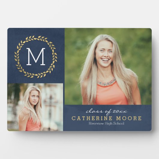 Afstudeerder Initiaal EDITABLE KLEUR Afstuderen Pl Fotoplaat (voorkant)