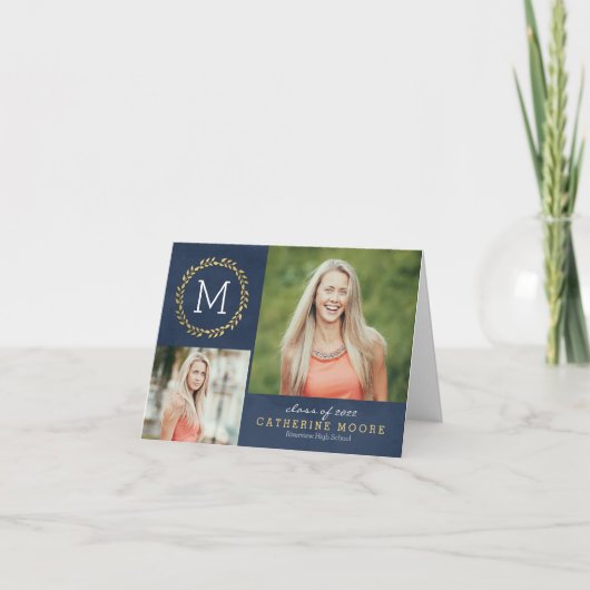 Afstudeerder Initiaal EDITABLE KLOR Afstuderen Dan Bedankkaart (Voorkant)