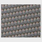 Afstudeerder jaar 2024 afstuderen foto naam zwart cadeaupapier (Vlak)