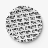 Afstudeerder jaar 2024 afstuderen naam wit zwart papieren bordje (Voorkant)