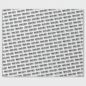 Afstudeerder jaar 2024 afstuderen naam zwart wit cadeaupapier (Vlak)