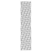 Afstudeerder jaar 2024 afstuderen naam zwart wit korte tafelloper (Voorkant)