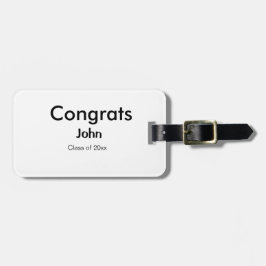 afstudeerder jongen voegt naam toe bevat datumteks bagagelabel