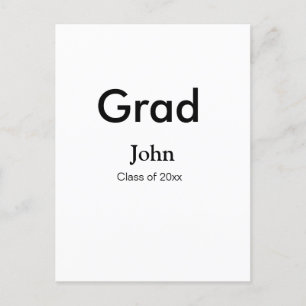 afstudeerder jongen voegt naam toe bevat datumteks briefkaart