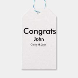 afstudeerder jongen voegt naam toe bevat datumteks cadeaulabel