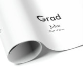 afstudeerder jongen voegt naam toe bevat datumteks cadeaupapier (Rol Hoek)