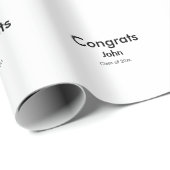 afstudeerder jongen voegt naam toe bevat datumteks cadeaupapier (Rol Hoek)