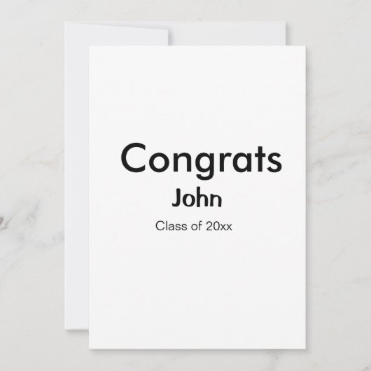 afstudeerder jongen voegt naam toe bevat datumteks feestdagenkaart (Voorkant)