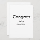 afstudeerder jongen voegt naam toe bevat datumteks feestdagenkaart (Voorkant / Achterkant)