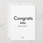 afstudeerder jongen voegt naam toe bevat datumteks feestdagenkaart (Achterkant)