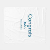 afstudeerder jongen voegt naam toe bevat datumteks fleece deken (Voorkant (Horizontaal))