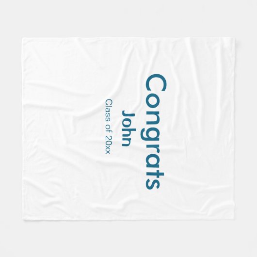 afstudeerder jongen voegt naam toe bevat datumteks fleece deken (Voorkant (Horizontaal))