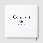 afstudeerder jongen voegt naam toe bevat datumteks gastenboek (Achterkant)