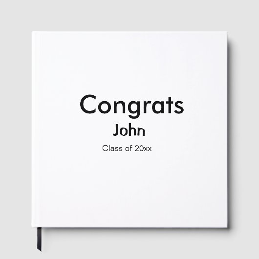 afstudeerder jongen voegt naam toe bevat datumteks gastenboek (Voorkant)