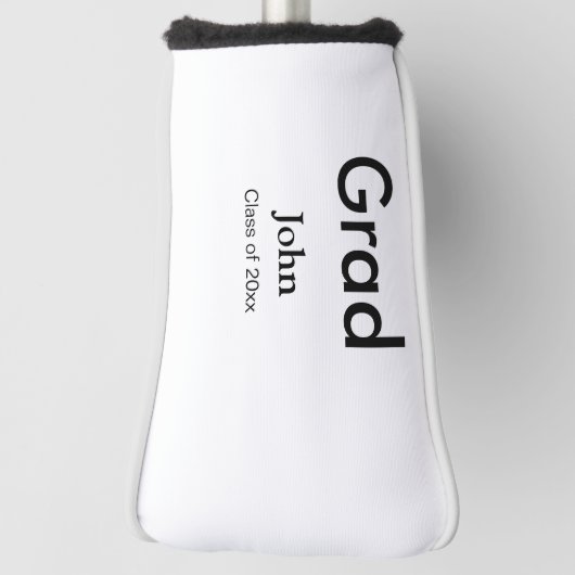 afstudeerder jongen voegt naam toe bevat datumteks golfheadcover (Draai 90)