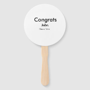 afstudeerder jongen voegt naam toe bevat datumteks handwaaier