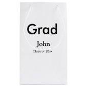 afstudeerder jongen voegt naam toe bevat datumteks klein cadeauzakje (Achterkant)