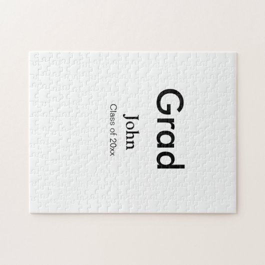 afstudeerder jongen voegt naam toe bevat datumteks legpuzzel (Horizontaal)