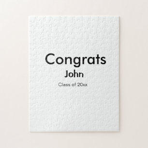 afstudeerder jongen voegt naam toe bevat datumteks legpuzzel