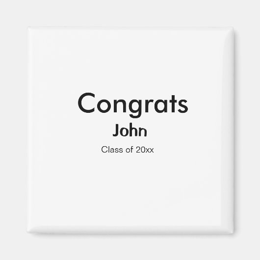 afstudeerder jongen voegt naam toe bevat datumteks magneet (Voorkant)