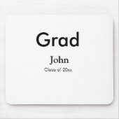 afstudeerder jongen voegt naam toe bevat datumteks muismat (Voorkant)