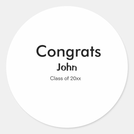 afstudeerder jongen voegt naam toe bevat datumteks ronde sticker (Voorkant)