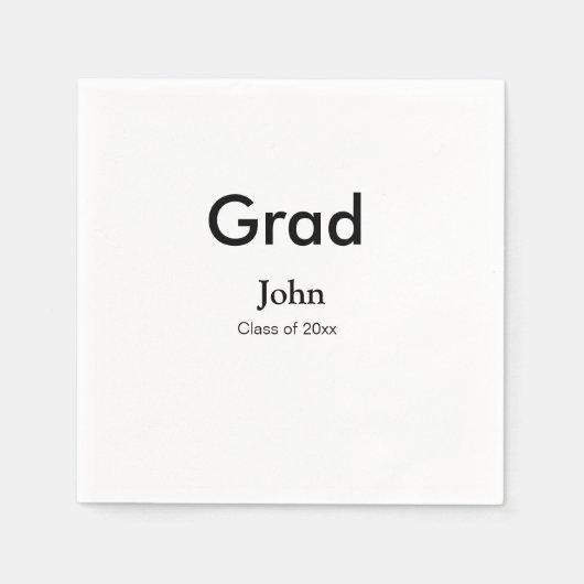 afstudeerder jongen voegt naam toe bevat datumteks servet (Voorkant)