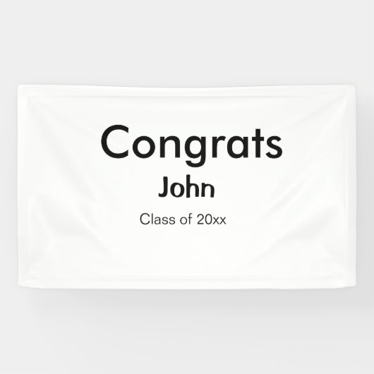 afstudeerder jongen voegt naam toe bevat datumteks spandoek (Horizontaal)