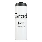 afstudeerder jongen voegt naam toe bevat datumteks thermosbeker (Voorkant)