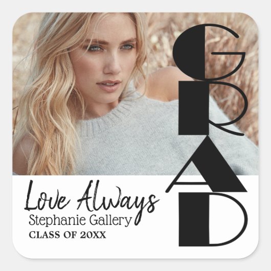 Afstudeerder - Klasse 20XX - DIY-foto Vierkante Sticker (Voorkant)